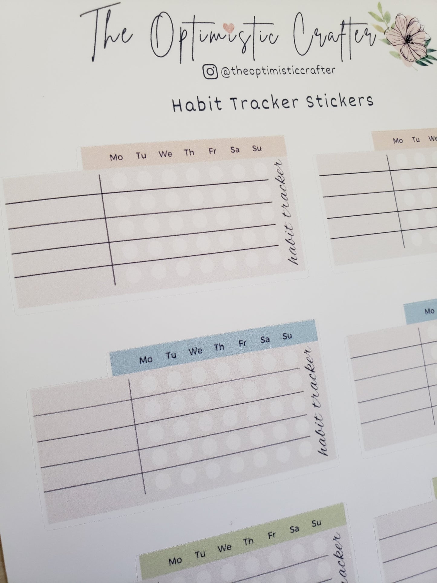 Habit Tracker Sticker Sheet