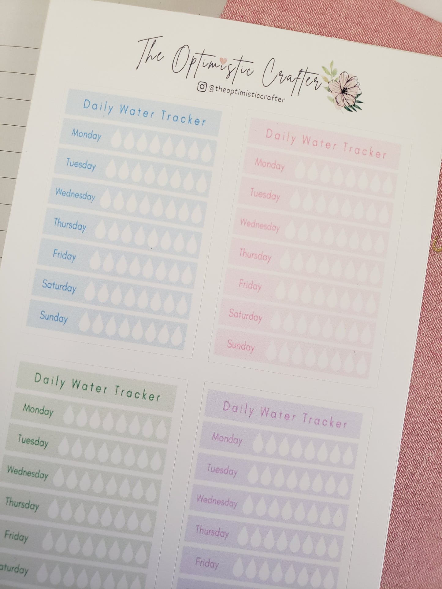 Water Tracker Sticker Sheet