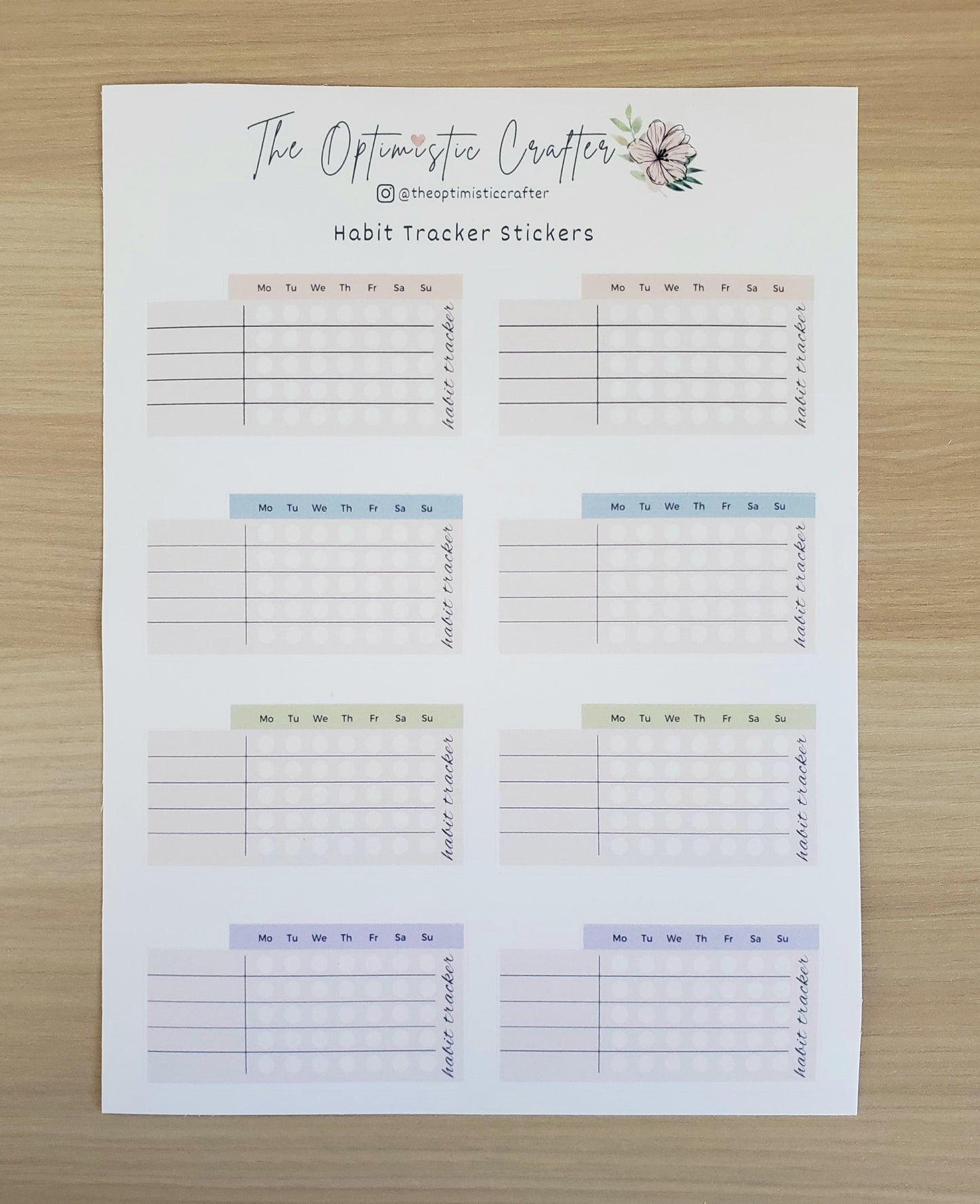 Habit Tracker Sticker Sheet